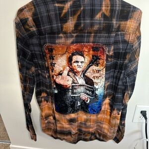 Vintage-style Johnny Cash Folsom Prison custom flannel